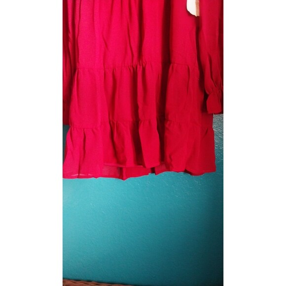 New Altar'd State Long Sleeve Lined Dress Sz XS Burgundy - Picture 3 of 9